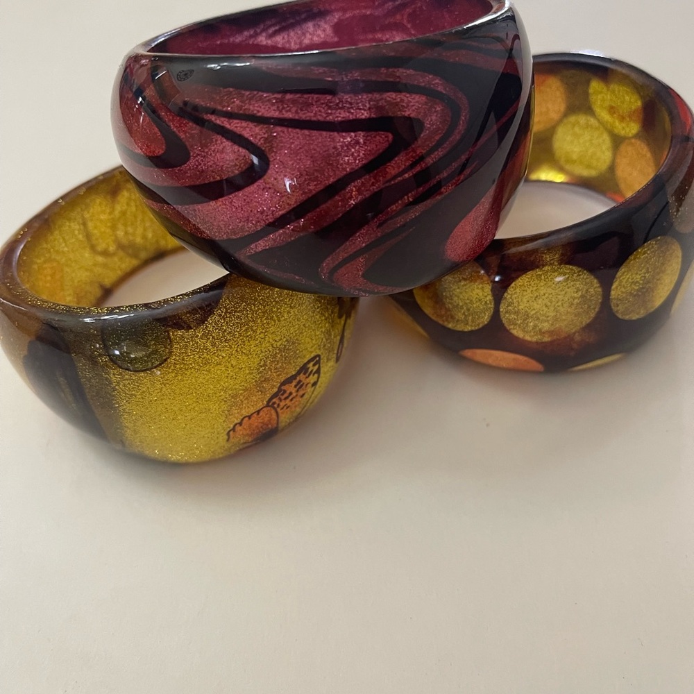 Colorful Swirled and Dotted Bracelets LOT